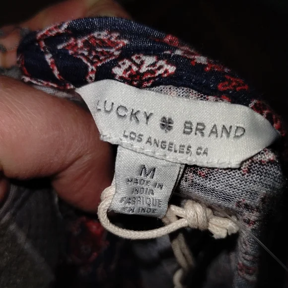 Licky Brand knot waist top short sleeve, size M, cotton blend New - Picture 4 of 10